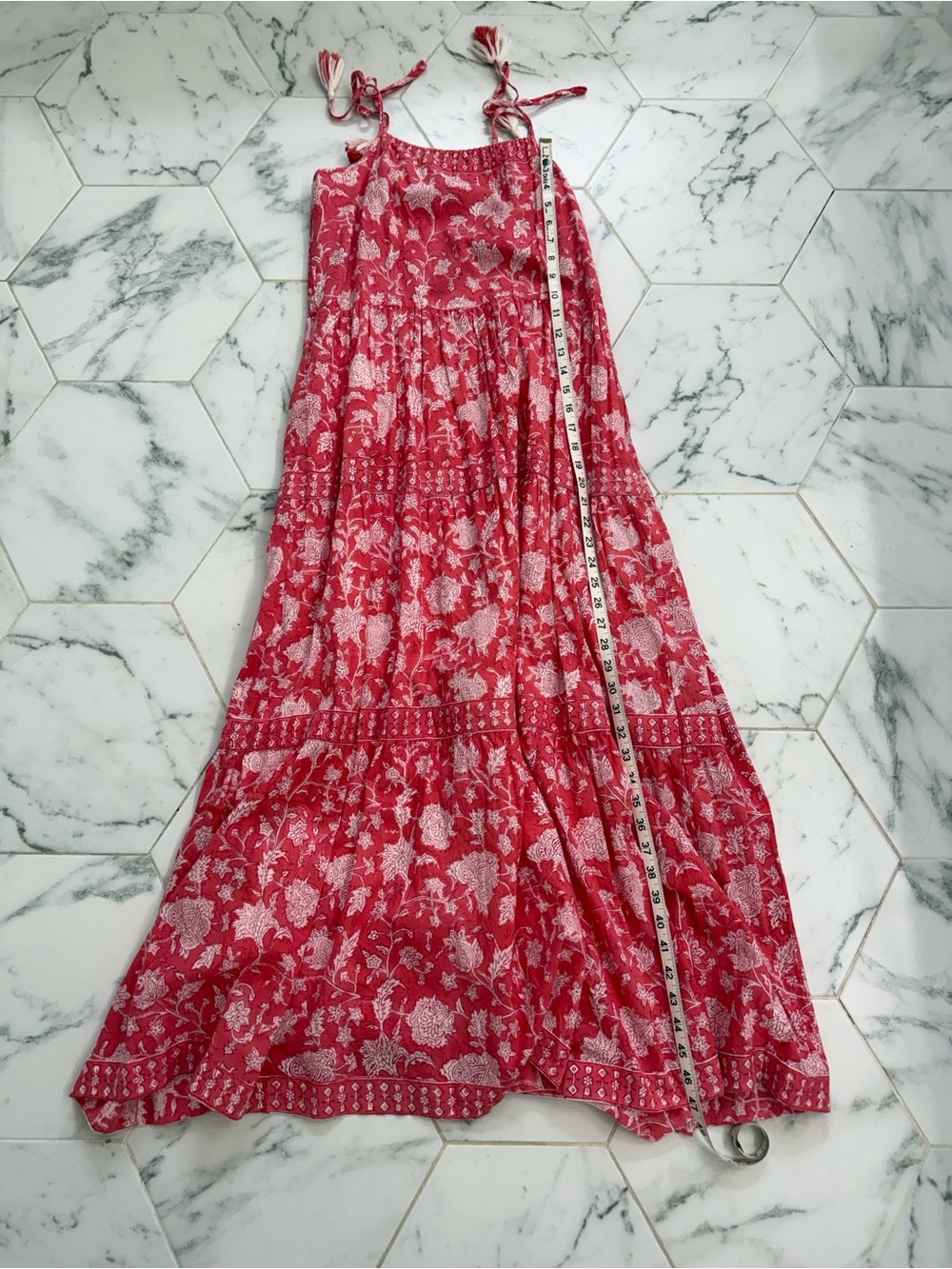 Marea Pink Floral Tie-Shoulder Maxi Dress - Picture 5 of 5
